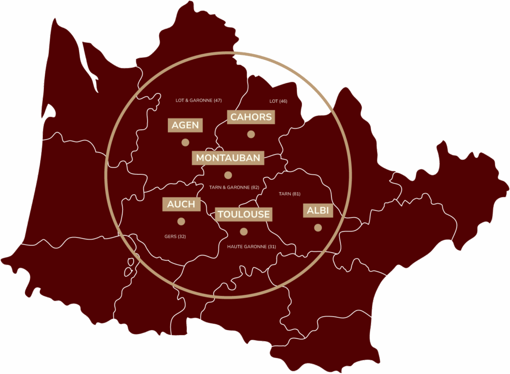 Zones d'intervention Sud-Ouest Montauban CBC MOE